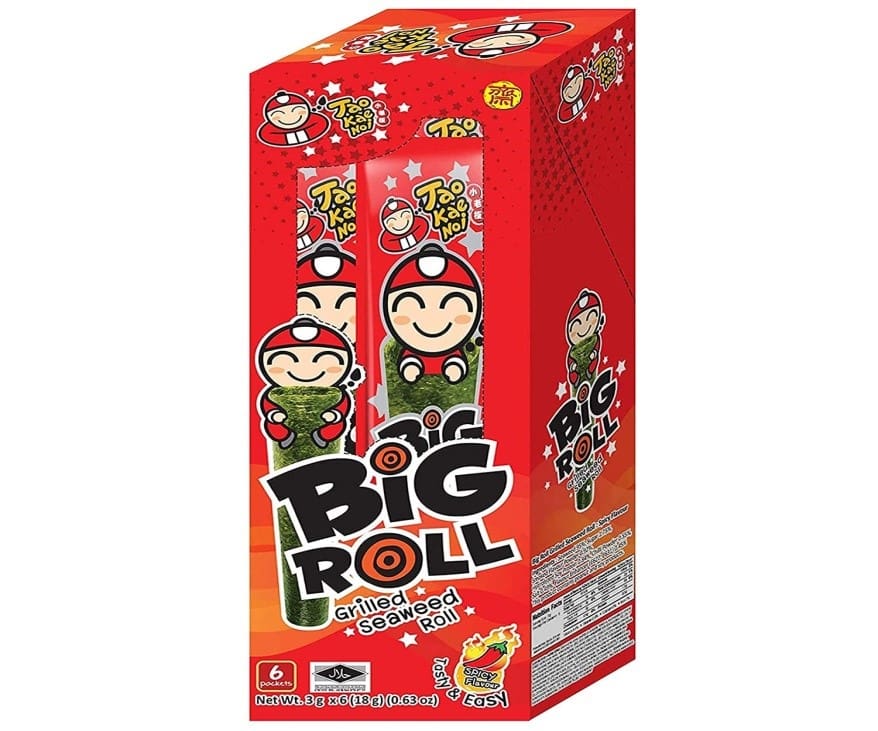 Tao Kae Noi Grilled Seaweed Big Roll Spicy Flavour, 6 x 3g
