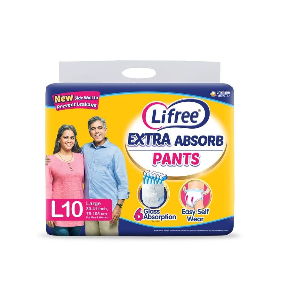 Lifree Extra Absorb Pants Unisex, Large (L), 10 Count