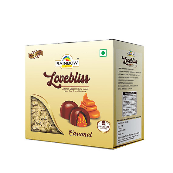 RAINBOW GOLD - Lovebliss Chocolate, Caramel flavoured, 60Pcs