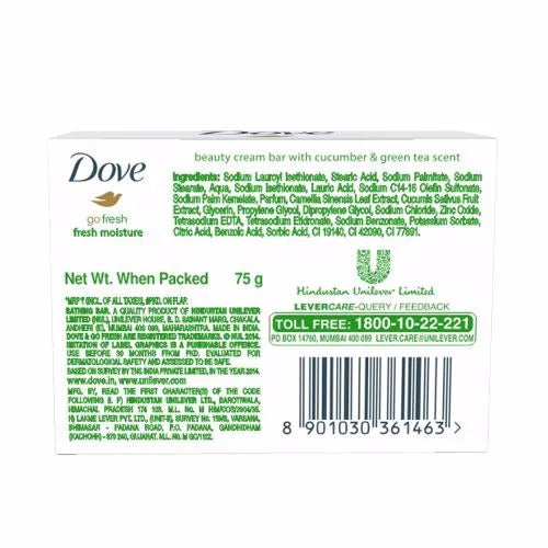 Dove Go Fresh Moisture Cucumber & Green Tea, 75g