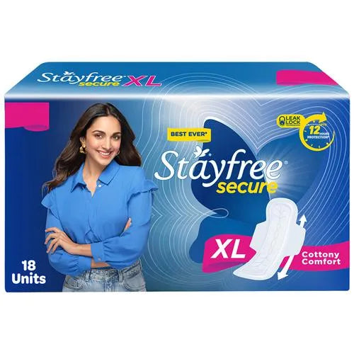 Stayfree Secure Cottony Comfort XL, 18 Units