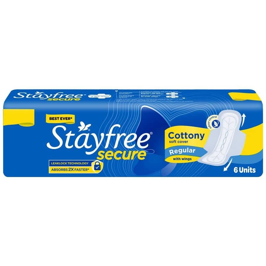 Stayfree Secure Regular, 6 Units