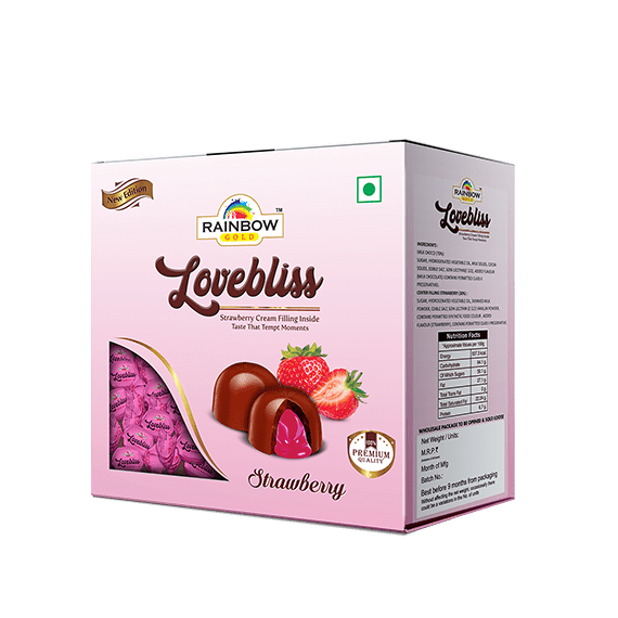RAINBOW GOLD - Lovebliss Chocolate, Strawberry flavoured, 60Pcs