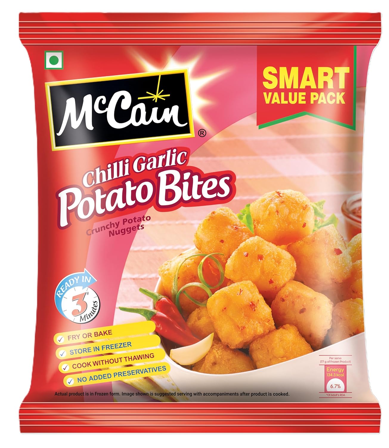 McCain Chilli Garlic Potato Bites, 700g Smart Value Pack