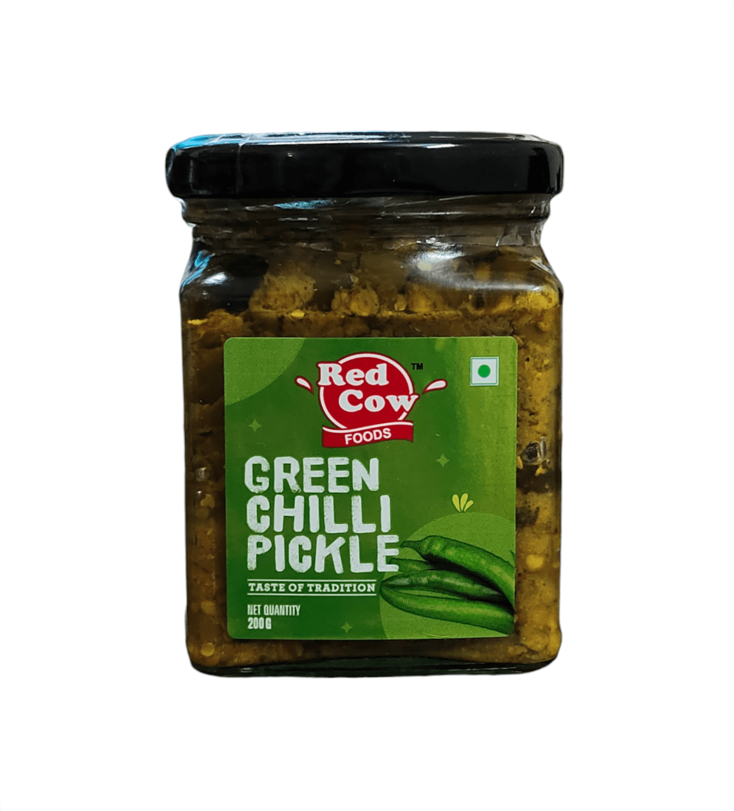 Red Cow, Green Chilli Pickle, 200g