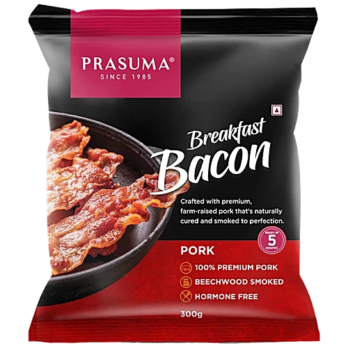 Prasuma, Breakfast Bacon, Pork, 300g