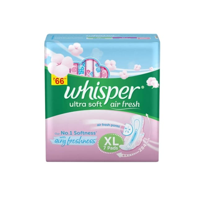 Whisper Ultra Soft Sanitary Pads for Women, XL, 7 Napkins
