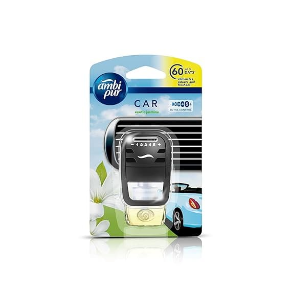 Ambi Pur Car Air Freshener, Starter Kit, Jasmine, 7.5 ml