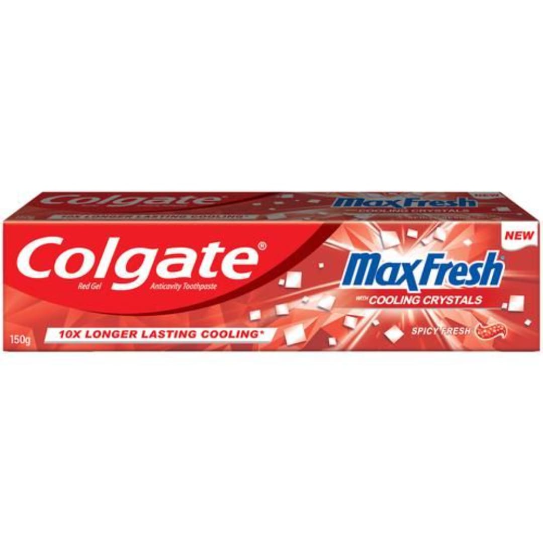 Colgate MaxFresh Toothpaste, Red Gel Paste with Menthol for Super Fresh Breath, 150g