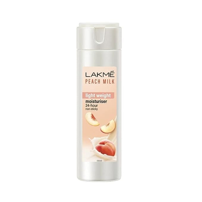 Lakme Peach Milk Face Moisturizer 200 ml, Daily Lightweight Lotion with Vitamin C & Vitamin E for Soft Glowing Skin - Non Oily 12h Moisture for Women.