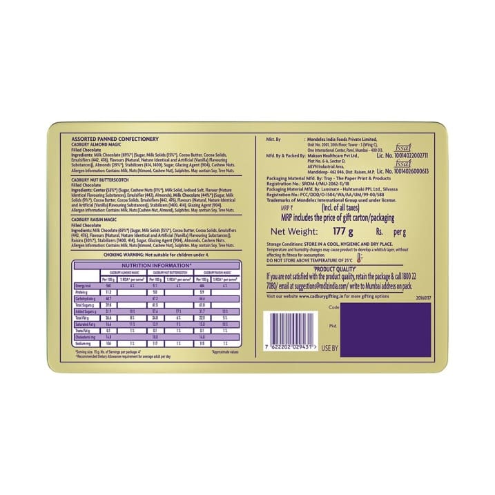Cadbury Celebrations Rich Dry Fruit Collection Chocolate Gift Box, 177 gm