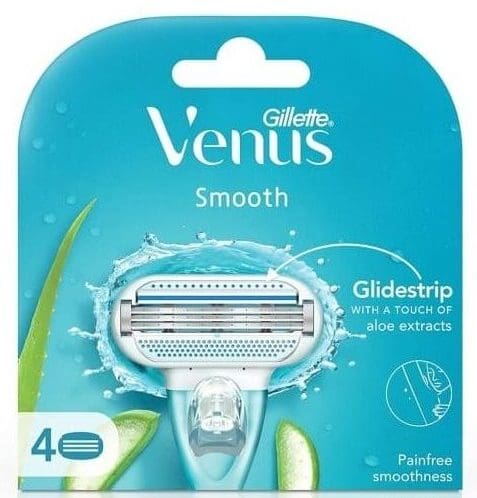 Gillette Venus Smooth with Aloe Vera Glidestrip, 4 piece