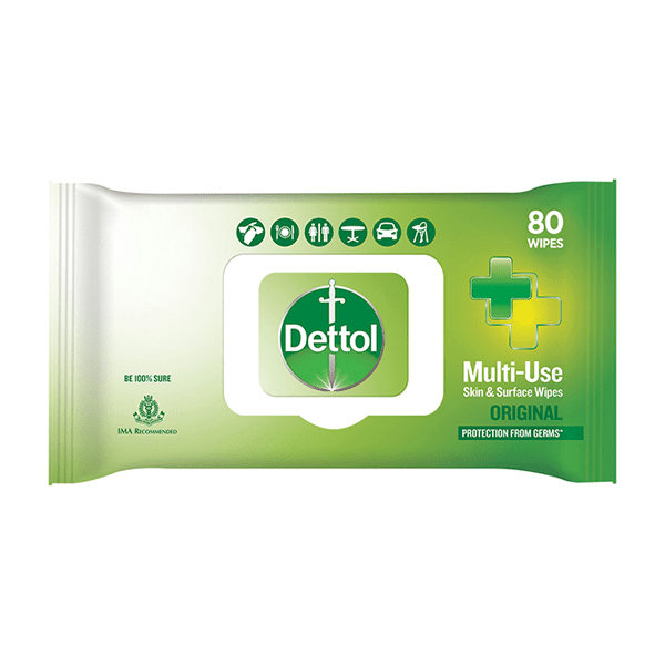 Dettol Wipes Original, 80 Wipes