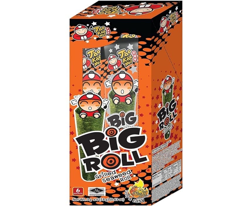 Tao Kae Noi Grilled Seaweed Big Roll Tom Yum Goong Flavour, 6 x 3g