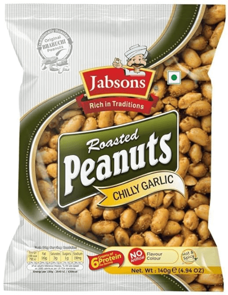Jabsons, Roasted Peanuts- Chilli Garlic, 140g
