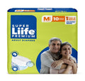 Super Liife Premium Adult Diapers, Medium-10 Count