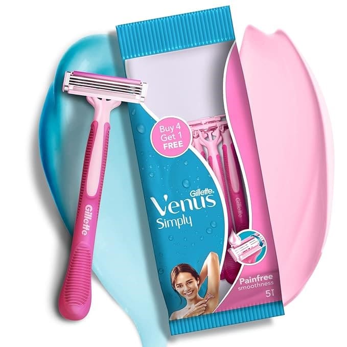 Gillette Venus Simply Hair Removal for Women - 5 razors (Buy 4,Get 1 free)