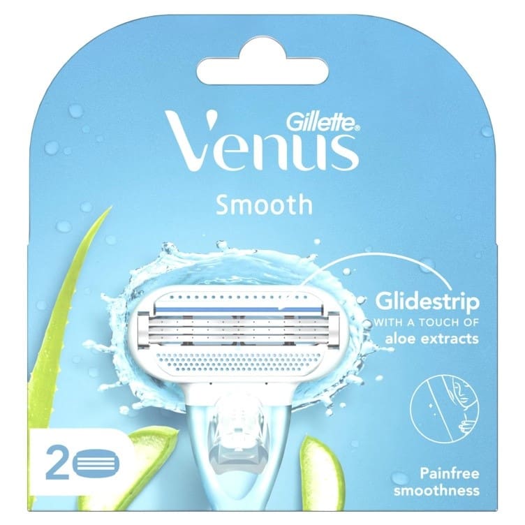 Gillette Venus Smooth Glidestrip with Aloe Vera, 2 piece