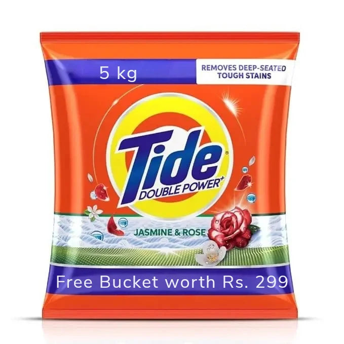 Tide Plus Double Power Detergent Washing Powder –  5kg (Jasmine & Rose)