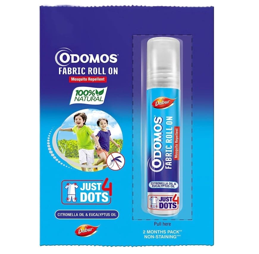 Dabur Odomos Mosquito Repellant Fabric Roll On, 8ml