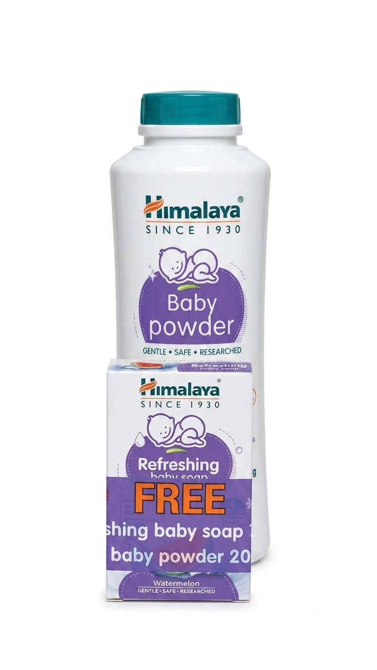 Himalaya Powder For Baby, 200gm + Free Baby Soap 75g