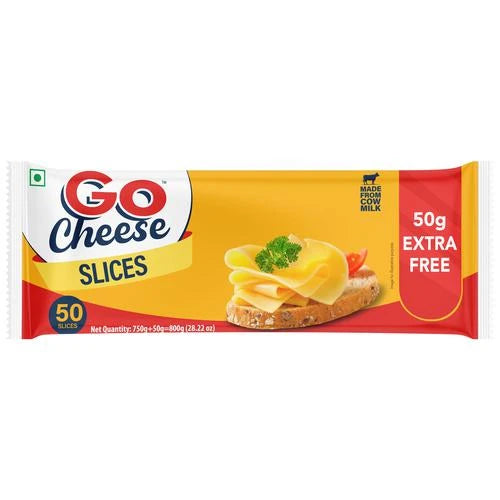 Go Cheese Slice - Plain, 750 g (50 Slices)