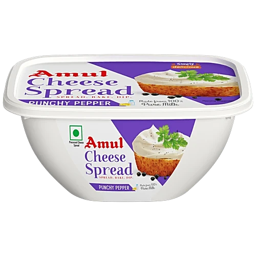 Amul Punchy Pepper Cheese Spread - 200 g Tub