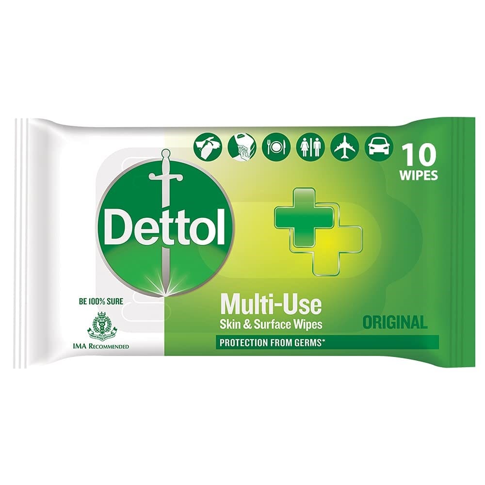 Dettol Wipes Original,10 Wipes ( Pack of 12)