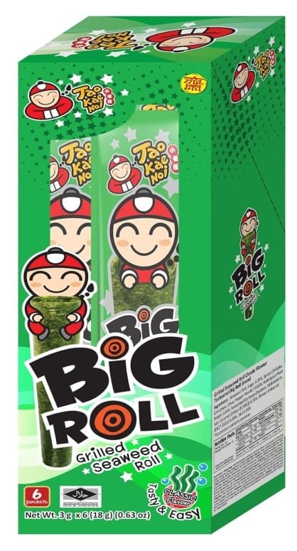 Tao Kae Noi Grilled Seaweed Big Roll Classic Flavour, 6 x 3g