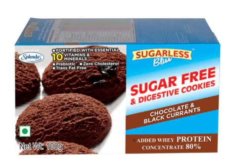 Sugar Free & Digestive Cookies - Chocolate & Black Currant, 100g