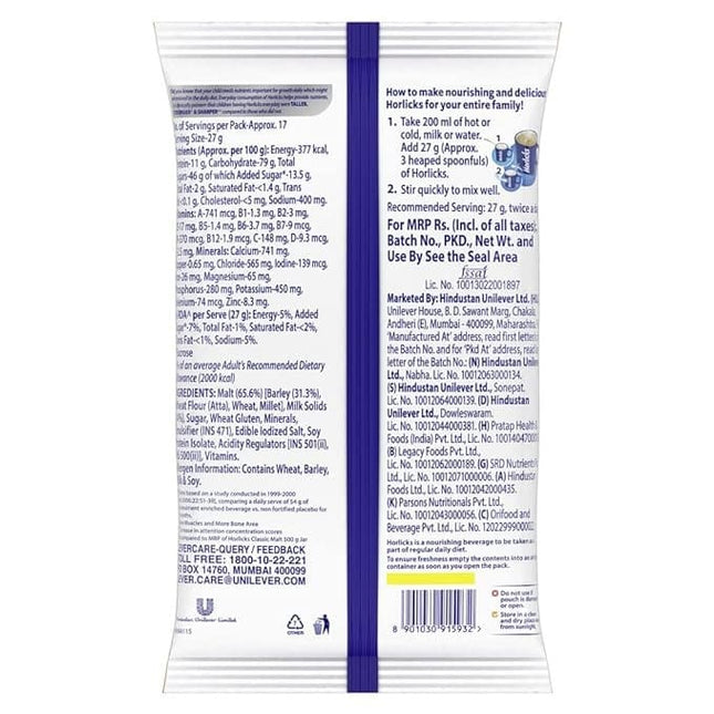 Horlicks Classic Malt Standard, 400/450gm