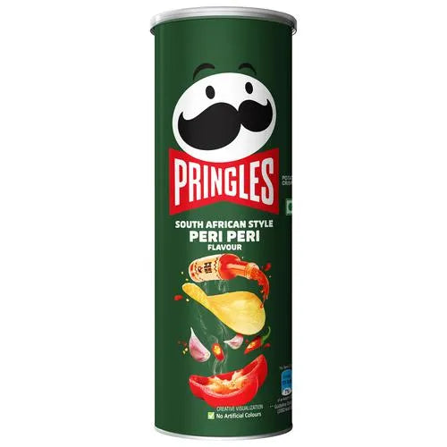 Pringles Potato Chips - Peri Peri Flavoured, Crunchy, Crispy, 102 gm