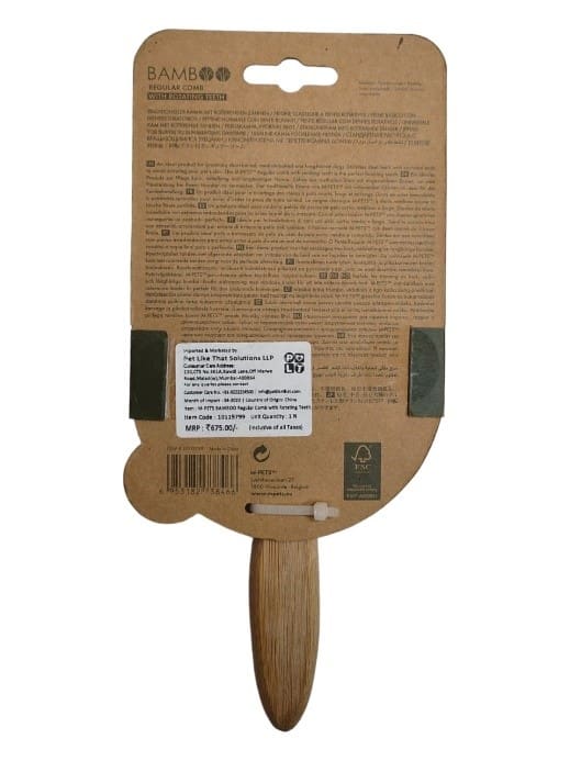 M-Pets, Bamboo Regular Comb with Rotating Teeth