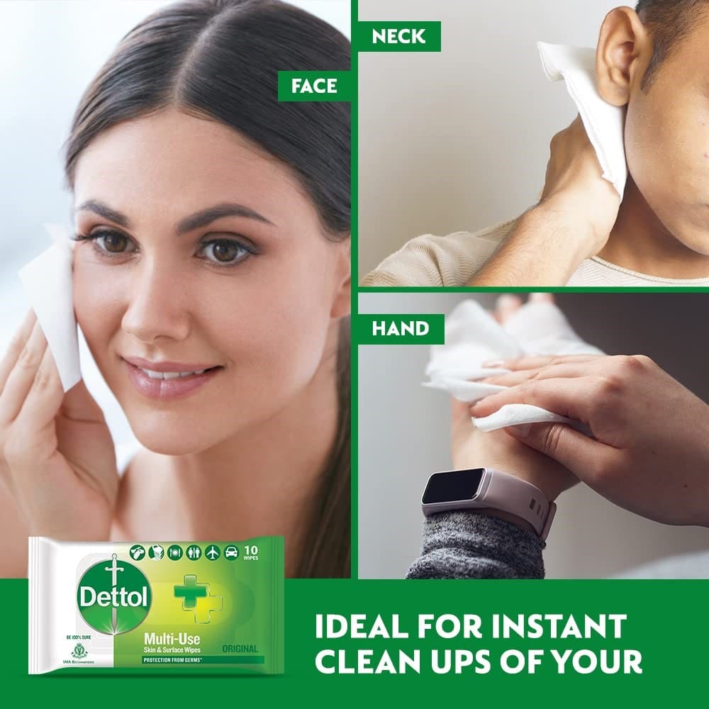 Dettol Wipes Original,10 Wipes ( Pack of 12)