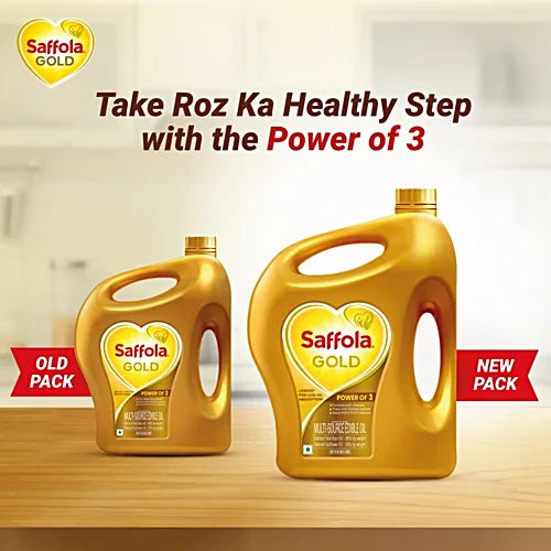 Saffola Gold Edible Oil, 5 L (Get 1 L Pouch Free)