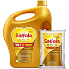 Saffola Gold Edible Oil, 5 L (Get 1 L Pouch Free)