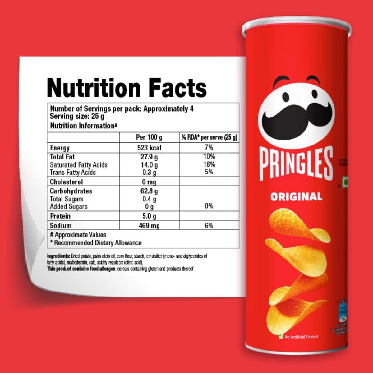 Pringles Potato Chips Original Flavour - 107gm