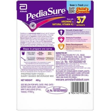 Pediasure Health and Nutrition Drink, Vanilla Delight Flavour, 400gm