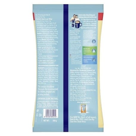 Horlicks Lite Badam Pouch Super Saver pack, 500gm
