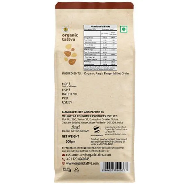 Organic Tattva Ragi Flour, 500gm