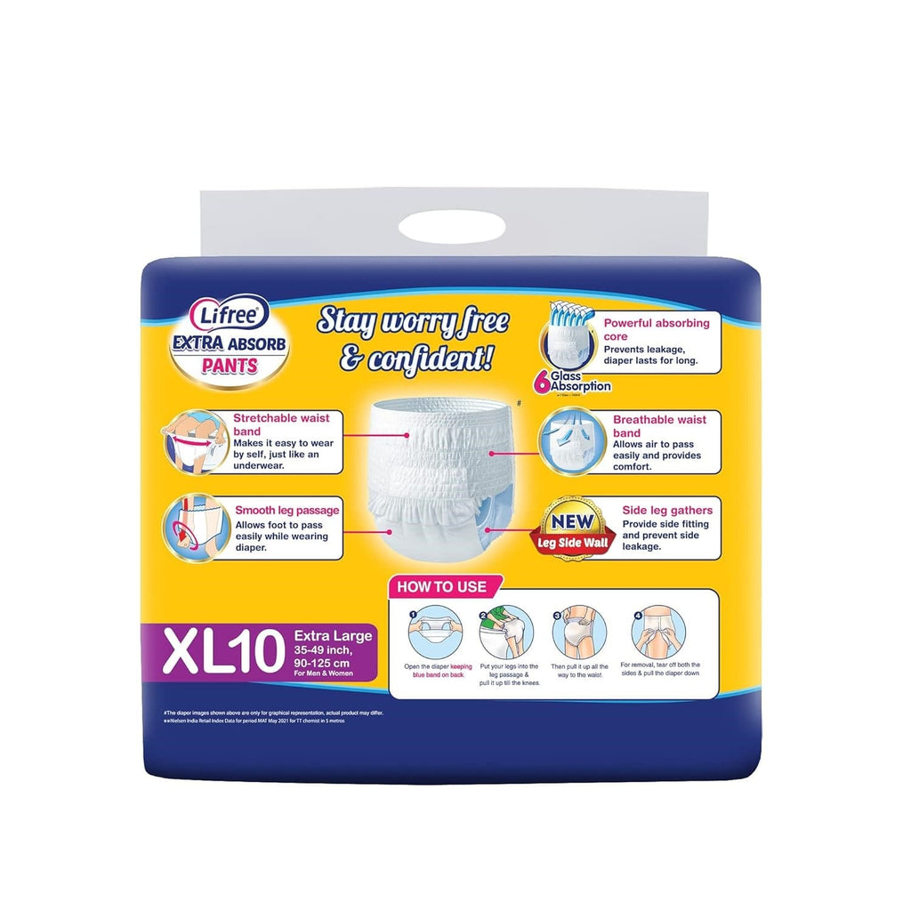 Lifree Extra Absorb Pants Unisex (XL), 10 Count