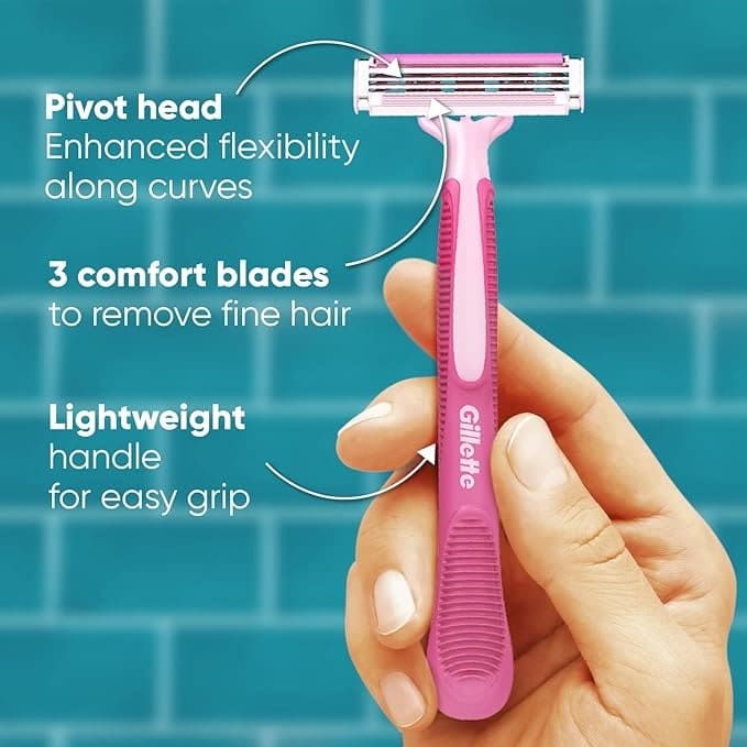 Gillette Venus Razor Disposable - (Pack of 1, Pink) - Razor for Women