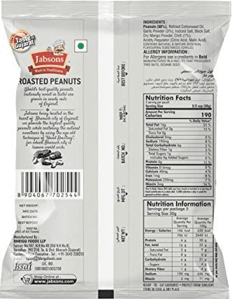 Jabsons, Roasted Peanuts- Chilli Garlic, 140g