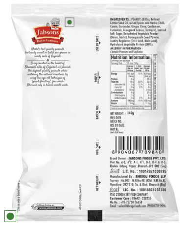 Jabsons, Roasted Peanuts- Tandoori, 140g