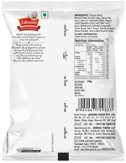 JABSONS Roasted Peanuts- Thai Sweet Chilli, 140g