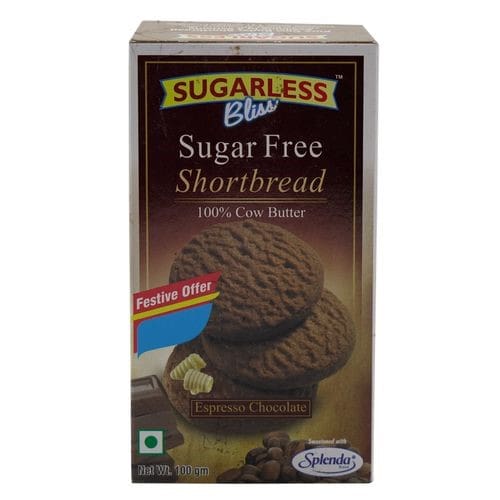 Sugarless Bliss Shortbread - Espresso Chocolate, 100g