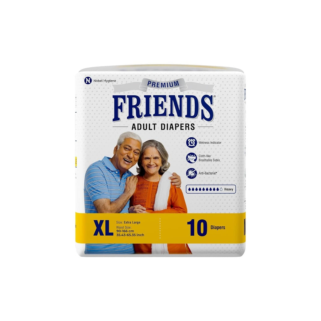 Friends Premium Adult Diapers (XL), 10 Count
