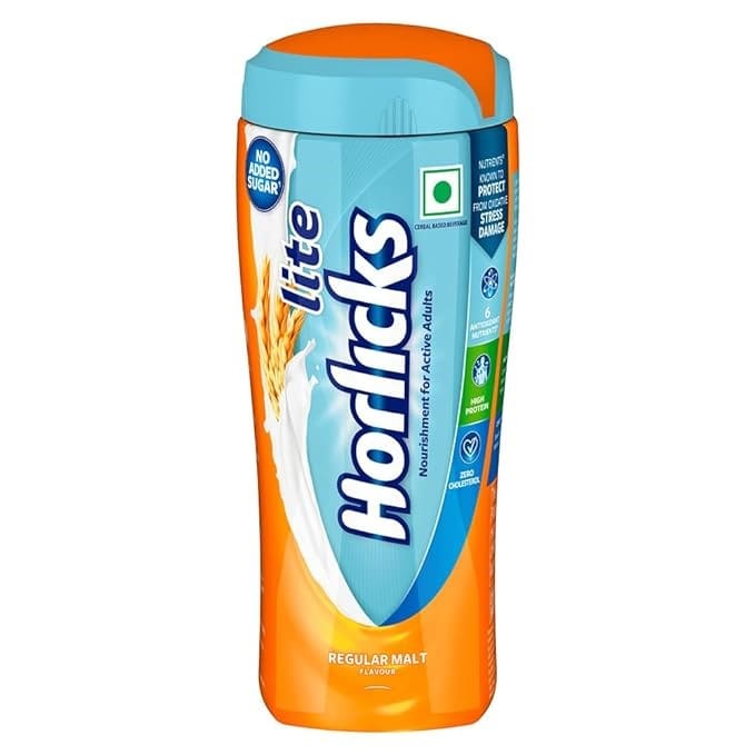 Horlicks Lite Regular Malt Health & Nutrition Drink for Adults, 450gm