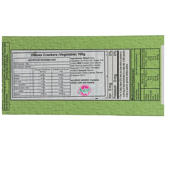 Deluxe, Vegetable Crackers,168g