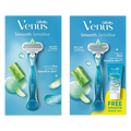 Gillette Venus Smooth Sensitive Hair Removal Razor For Women, 1 pc (Free Venus Smooth Shave Gel)